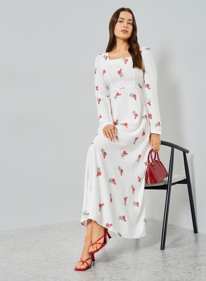 تايك تو فستان طويل مطبوع أكمام طويلة - Image 1