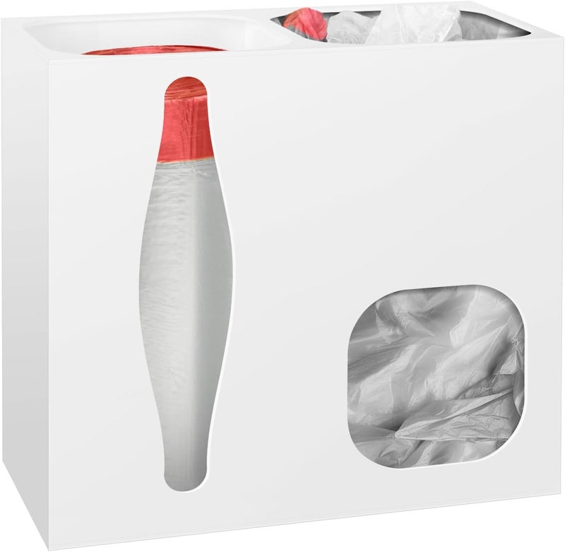 TPGP BSSOYAMM Trash Bag Dispenser - Acrylic 2 in 1 Holder for Grocery and Garbage Bags - Image 1