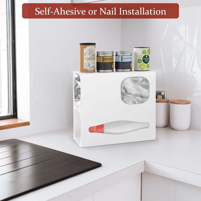 TPGP BSSOYAMM Trash Bag Dispenser - Acrylic 2 in 1 Holder for Grocery and Garbage Bags - Image 2