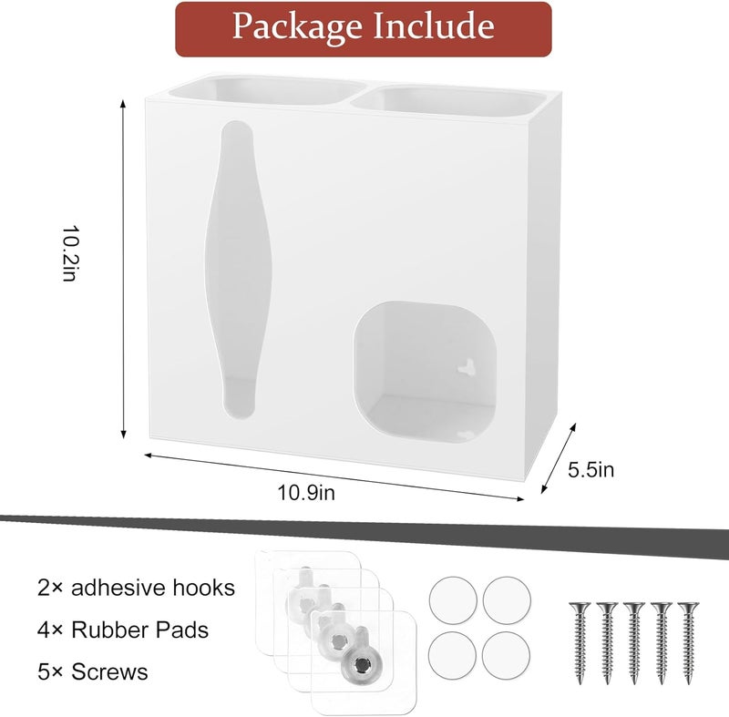 TPGP BSSOYAMM Trash Bag Dispenser - Acrylic 2 in 1 Holder for Grocery and Garbage Bags - Image 3