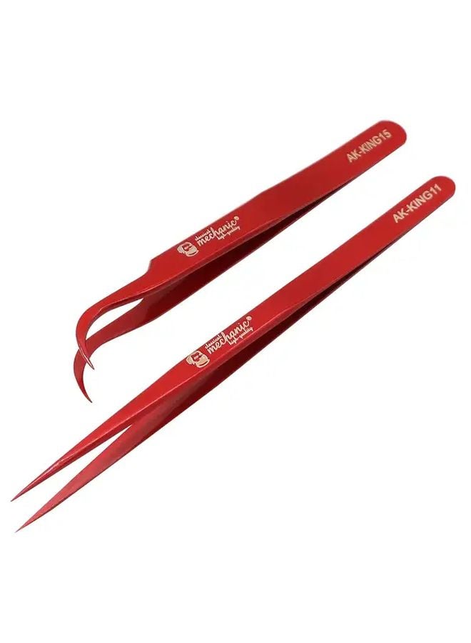 Curved Straight Stainless Steel Tweezer For iPhone Motherboard Repair Nail Art Rhinestones - Image 2