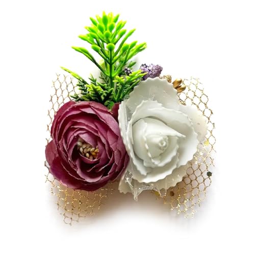 ADIKALA™ Handmade Artificial Peony and Foam Flower Bunch for Trousseau Packing, Ready to use Flower Brooch Hamper for Decoration, Gift Wrapping Flowers (6, Move) - Image 5