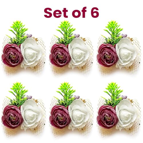 ADIKALA™ Handmade Artificial Peony and Foam Flower Bunch for Trousseau Packing, Ready to use Flower Brooch Hamper for Decoration, Gift Wrapping Flowers (6, Move) - Image 2