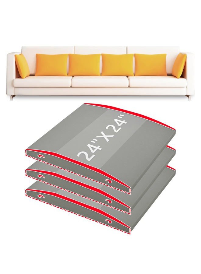 HAVARGO Couch Cushion Support High Density Foam 24X24X2.4 Inches Sofa Couch Supports for Sagging Cushions Light Grey 3Pc - Image 1