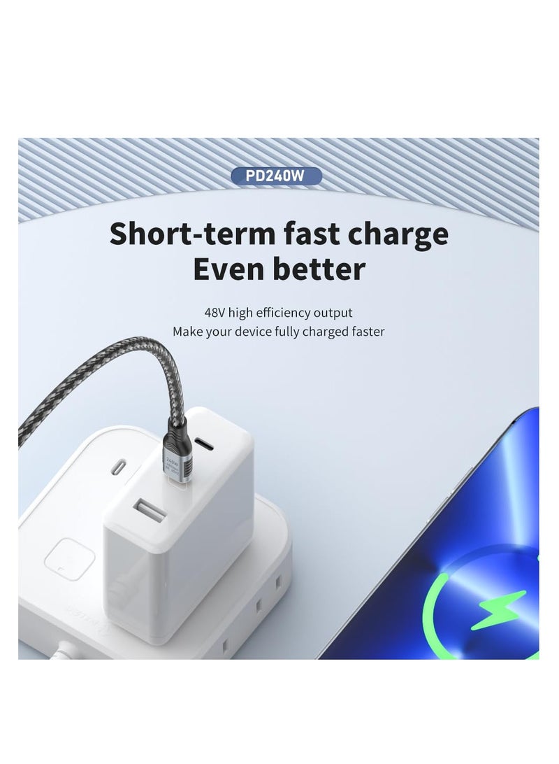 SYOSI Ultra-Fast 240W Charging USB-C to USB-C Cable, USB 4, 40Gbps Data Transfer, Supports 8K HD Display, 6ft for Type-C Laptops, Hubs, Docks & More - Image 3