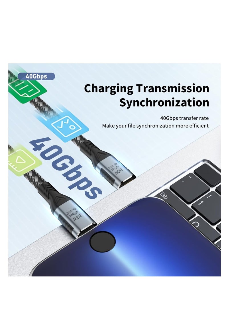 SYOSI Ultra-Fast 240W Charging USB-C to USB-C Cable, USB 4, 40Gbps Data Transfer, Supports 8K HD Display, 6ft for Type-C Laptops, Hubs, Docks & More - Image 2