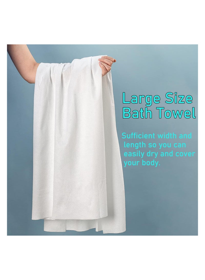 LEVGLAKE Disposable Bath Towels Sets 4Pcs Big Shower Towels and 4pcs Disposable Towel Portable Pure Cotton Body Towel for Travel Hotel Camping Hiking Beauty Salon - Image 3
