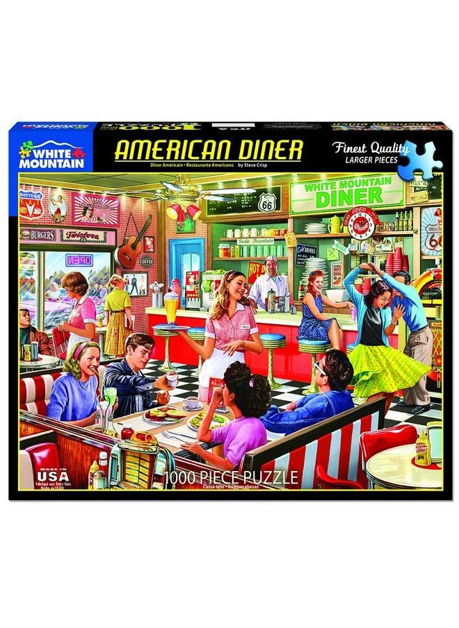 WHITE MOUNTAIN - Puzzles American Diner 1000 Piece Jigsaw Puzzle - Image 1