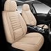 BABYBLU Full Coverage Faux Leather Car Seat Covers Universal Fit for CarsSUVsPickup Trucks with Waterproof Leatherette in Auto Interior AccessoriesFull Set Beige - Image 2