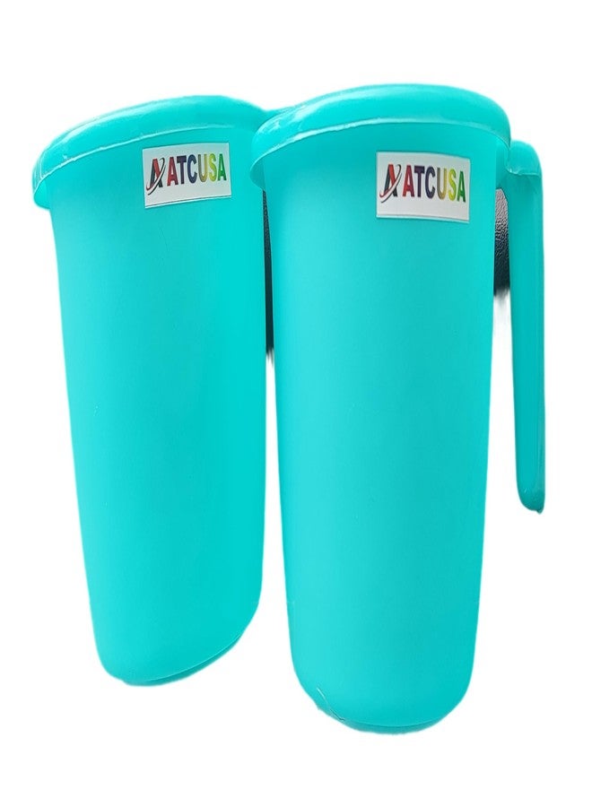 ATCUSA Indian Plastic Bathroom Bath Accessory Set of 2 Mugs - 1.5 Litre Each Bathing Dabba, Certified Water Mug - Assorted Colors - Image 3