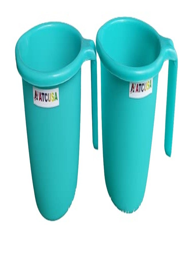 ATCUSA Indian Plastic Bathroom Bath Accessory Set of 2 Mugs - 1.5 Litre Each Bathing Dabba, Certified Water Mug - Assorted Colors - Image 5