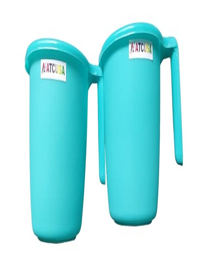 ATCUSA Indian Plastic Bathroom Bath Accessory Set of 2 Mugs - 1.5 Litre Each Bathing Dabba, Certified Water Mug - Assorted Colors - Image 4