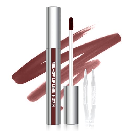 Cilrofelr Peel Off Lip Liner Stain with Tweezer Long Wear Tattoo Lip Liner Peel Off Lip Stain with Matte Finish Long Lasting Waterproof Transferproof Highly Pigmented Color Espresso - Image 1