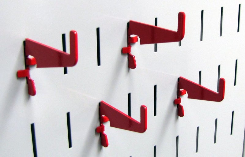 Wall Control Medium 178in Slotted Hook Pack Slotted Metal Pegboard Hooks Pegboard and Slotted Tool Board Red