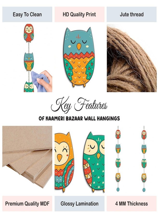 Kaameri Bazaar Owls Wall Hangings - Front Door/Wall Art Decorative Items - Bird Hanging for Living Room - Window Hangers - Image 2