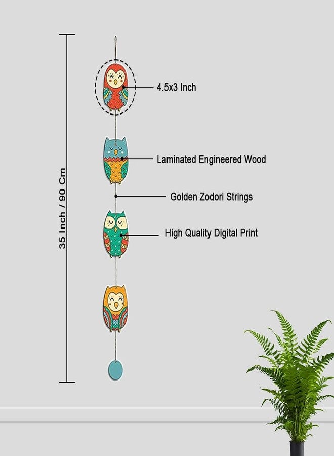 Kaameri Bazaar Owls Wall Hangings - Front Door/Wall Art Decorative Items - Bird Hanging for Living Room - Window Hangers - Image 3