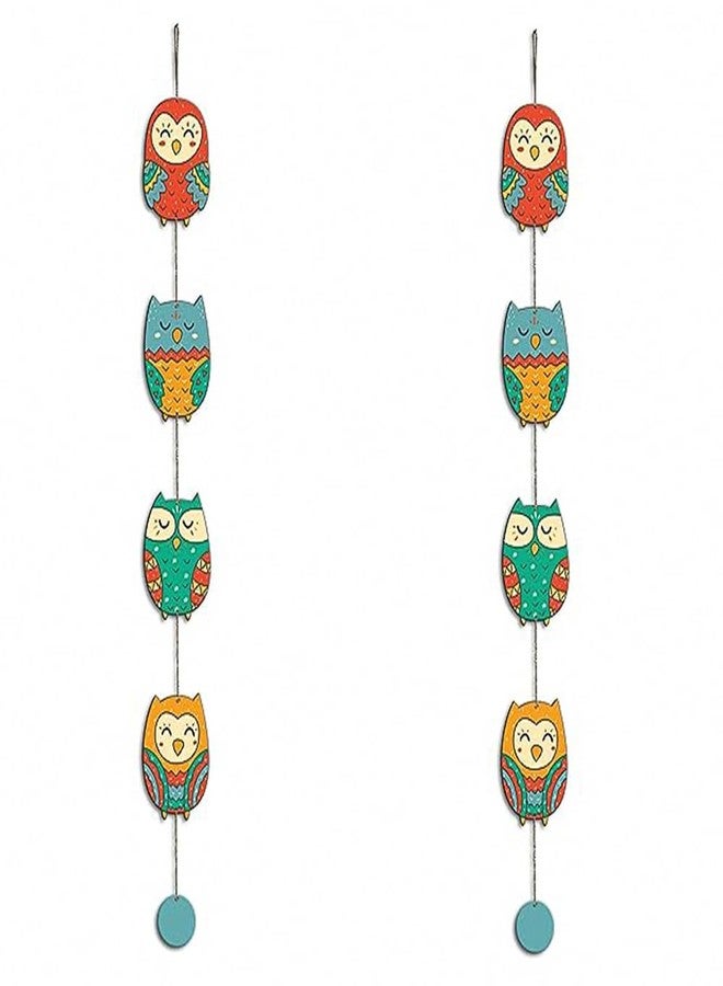 Kaameri Bazaar Owls Wall Hangings - Front Door/Wall Art Decorative Items - Bird Hanging for Living Room - Window Hangers - Image 1
