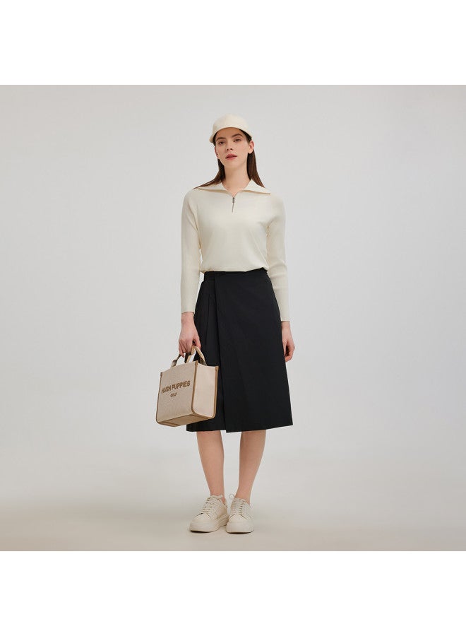 Hush Puppies Spring And Autumn Advanced Fashion Versatile Wide-leg Culottes Casual Loose Stretch Woven Cropped Pants - Image 3