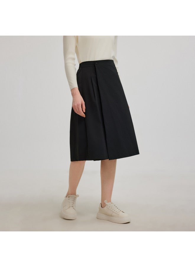 Hush Puppies Spring And Autumn Advanced Fashion Versatile Wide-leg Culottes Casual Loose Stretch Woven Cropped Pants - Image 2