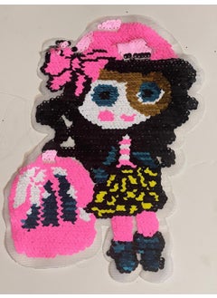 Gönülden Tasarım Heartfelt Design 22X14 cm Little Girl Sequined Applique Badge Patch Accessory  - Image 2