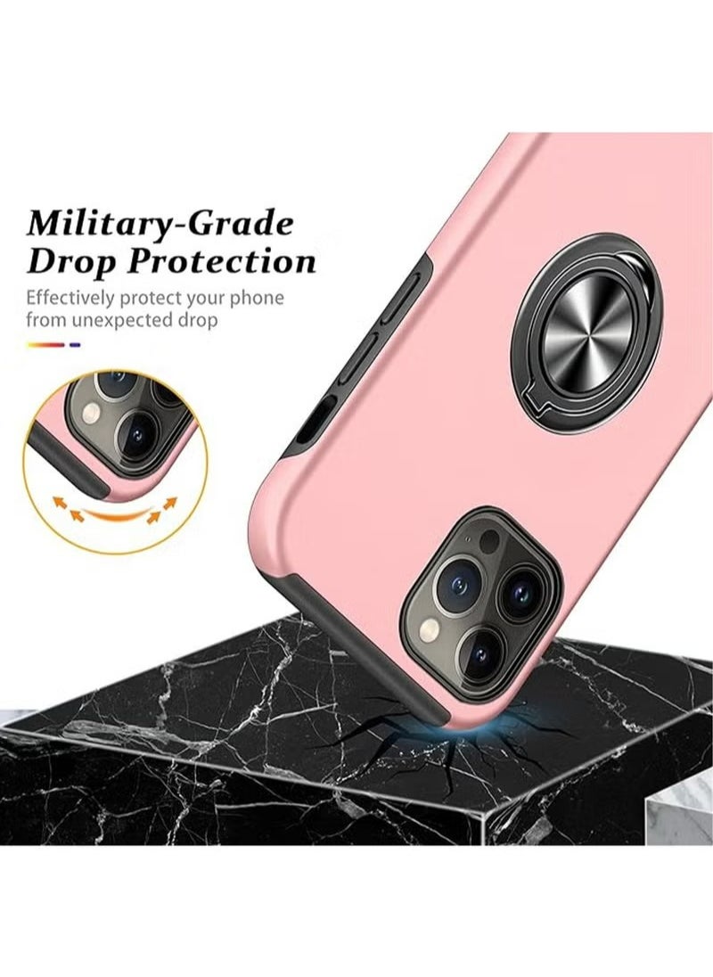X-level iPhone 15 Pro Case Cover With Finger Ring Military Grade Metal Stand Kickstand [Support Magnetic Car Holder] Phone Comfortable Hold Feeling Anti-scratch Shockproof Back Cover For iPhone 15 Pro  - Image 5