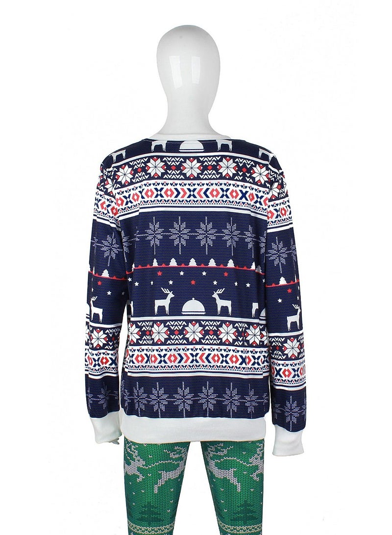 Loquat Autumn/winter New Santa Elk Shirt with Long Sleeves and round Neck  - Image 2