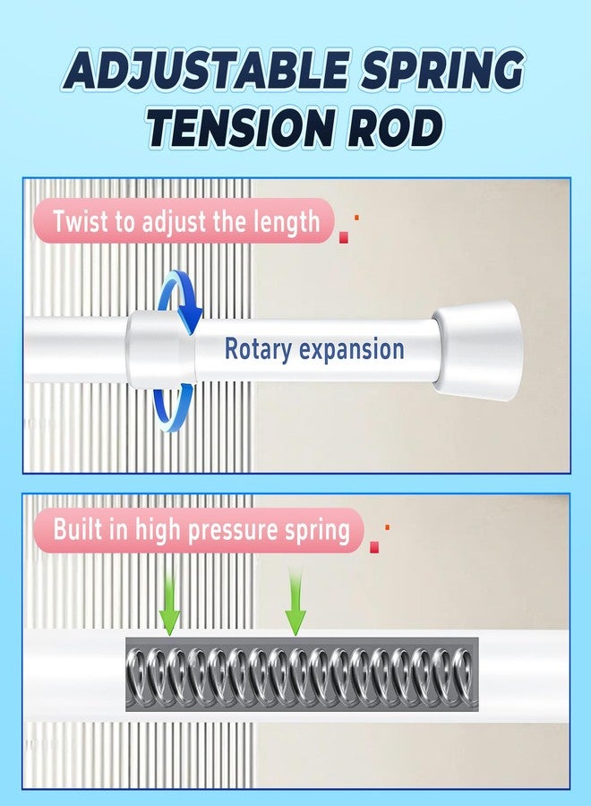 Caserry Shower Curtain Rods Pack of 2, 41-75 Inches Rust-Resistance Adjustable Spring Tension Rod for Bathroom or Doorways, White - Image 5