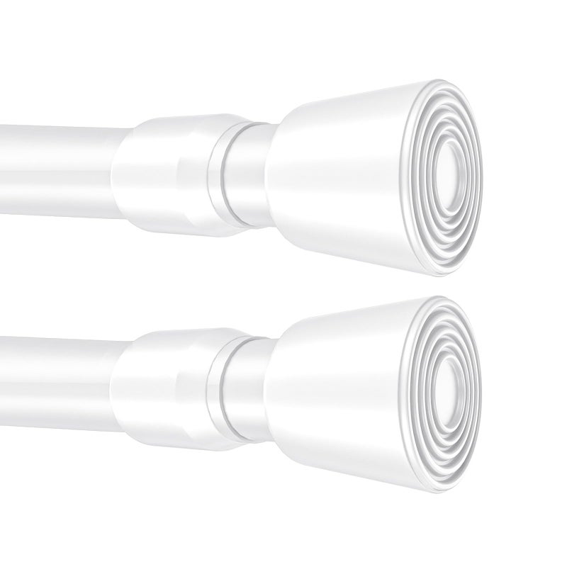 Caserry Shower Curtain Rods Pack of 2, 41-75 Inches Rust-Resistance Adjustable Spring Tension Rod for Bathroom or Doorways, White - Image 1