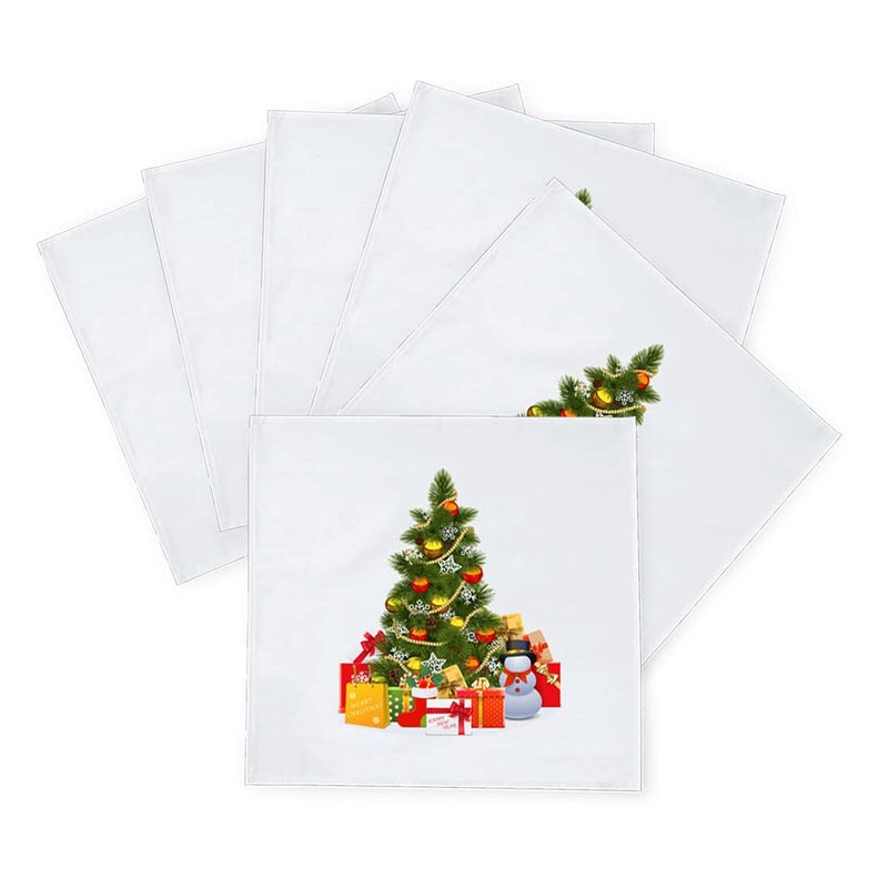 Khakee مناديل طاولة حرير بموضوع عيد الميلاد 6 قطع 10x10 لتزيين عيد الميلاد زينة عيد الميلاد هدية عيد الميلاد xmas21090 - Image 2