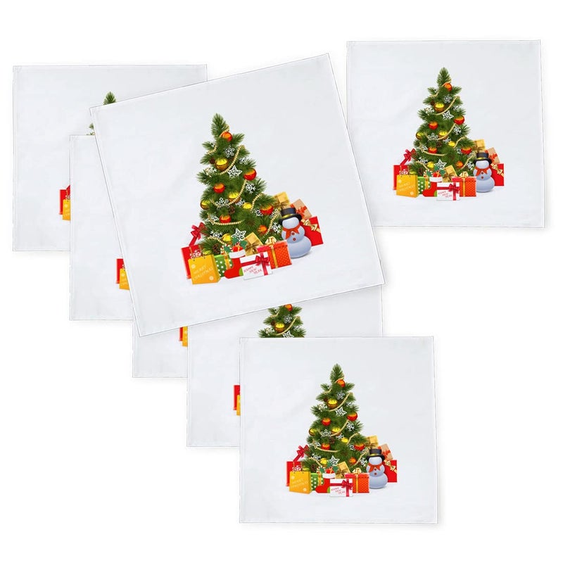Khakee مناديل طاولة حرير بموضوع عيد الميلاد 6 قطع 10x10 لتزيين عيد الميلاد زينة عيد الميلاد هدية عيد الميلاد xmas21090 - Image 1