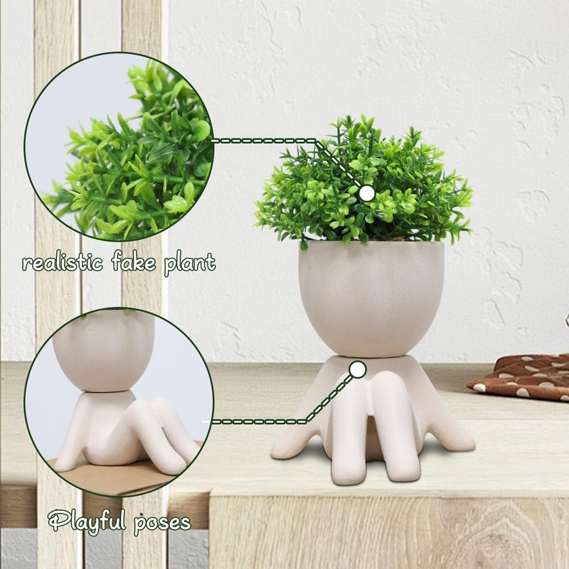 Zerzsy Fake Plants Artificial Succulents Plants for Room Bathroom Home Office Desk Accessories Decor - Set of 1 - Image 2