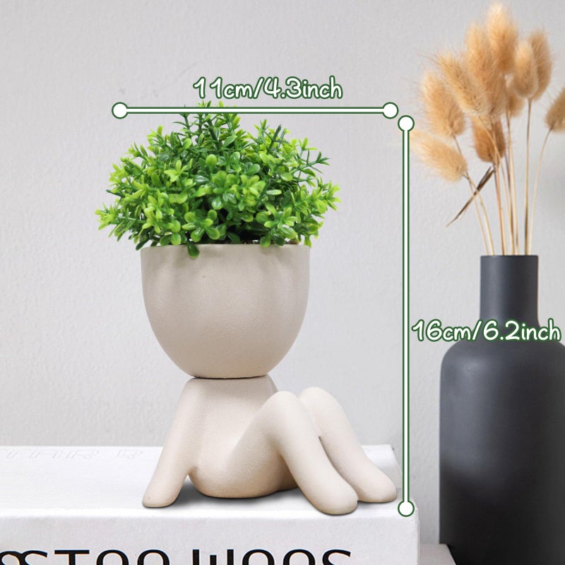 Zerzsy Fake Plants Artificial Succulents Plants for Room Bathroom Home Office Desk Accessories Decor - Set of 1 - Image 4