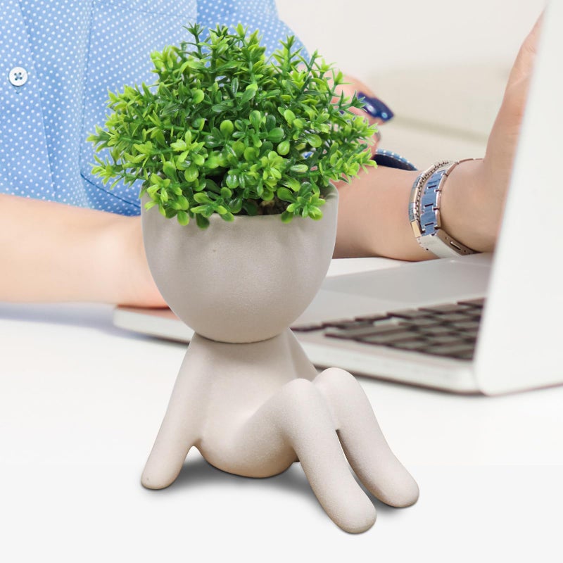 Zerzsy Fake Plants Artificial Succulents Plants for Room Bathroom Home Office Desk Accessories Decor - Set of 1 - Image 3