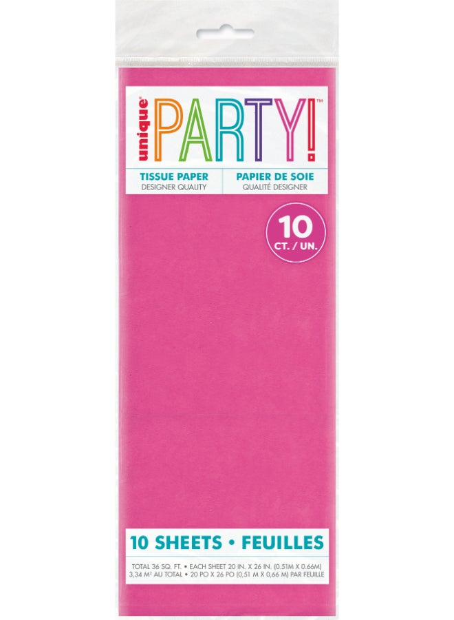 Unique 10 Hot Pink Tissue Sheets - Image 2