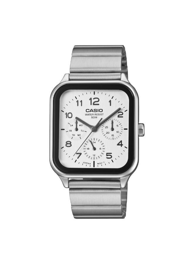 CASIO Standard Analog MTP-M306D-7AV Stainless Steel Band Men's Watch-44.5 × 34 × 9.4 mm