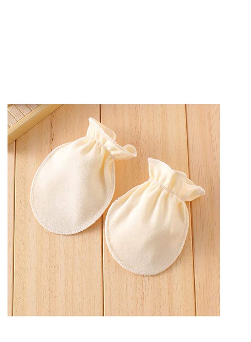 Y&D 4 Pairs Baby Glove Anti-grasping Gloves Newborn Protection Face Cotton Anti Scratching Pleated Style Stretchy Soft and Fashionable Boys Girls 0-6 Months (Random Color) - Image 3