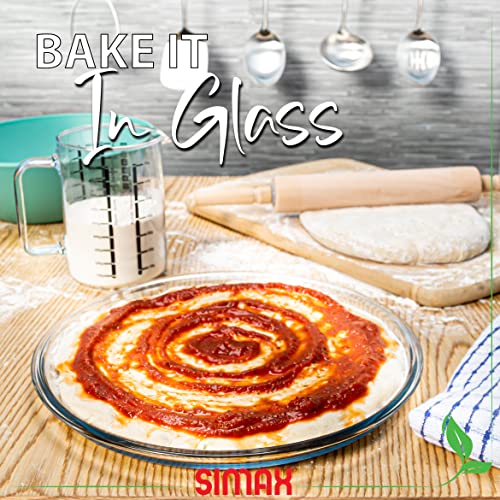 SIMAX Glass Pizza Pan for Oven: Borosilicate Glass Pizza Tray for Oven - 12.5-inch Pizza Pans - Pizza Plates - Pizza Tray Oven Pan - Round Pizza Pans Baking Sheet - Non Stick Pizza Pan 12.5 Inch - Image 2