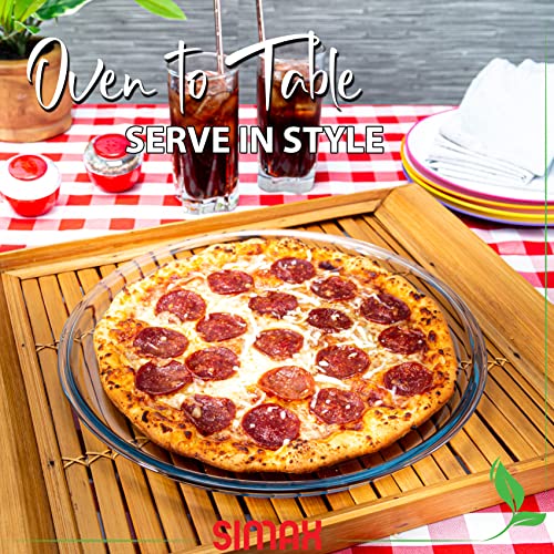 SIMAX Glass Pizza Pan for Oven: Borosilicate Glass Pizza Tray for Oven - 12.5-inch Pizza Pans - Pizza Plates - Pizza Tray Oven Pan - Round Pizza Pans Baking Sheet - Non Stick Pizza Pan 12.5 Inch - Image 4