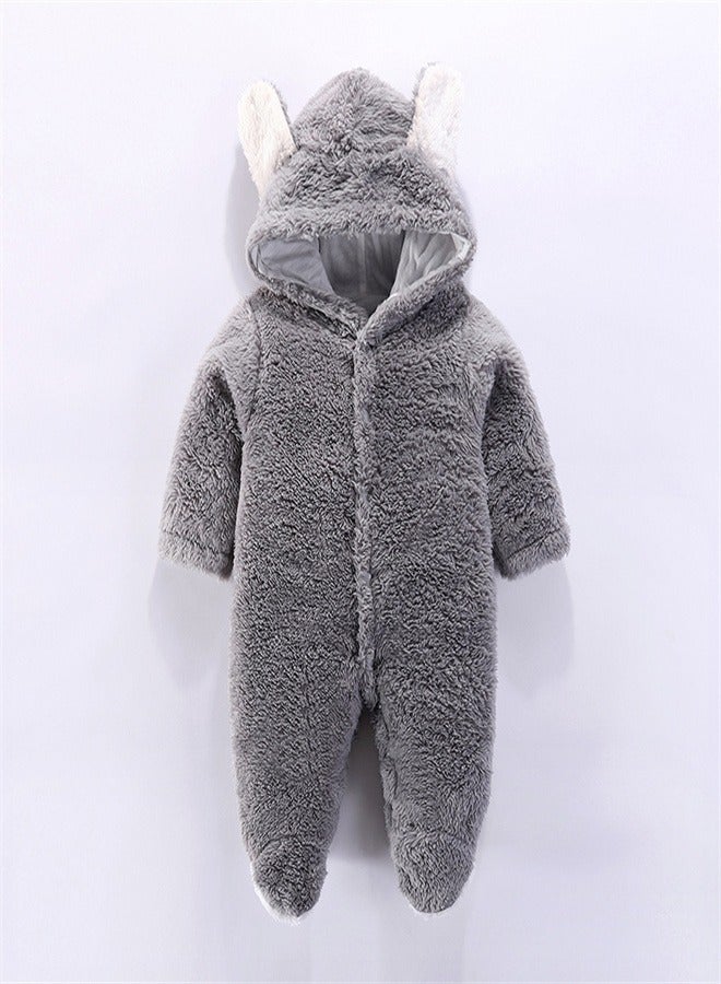 Loquat Squality Baby Outgoing Solid Color Bodysuit Grey - Image 1