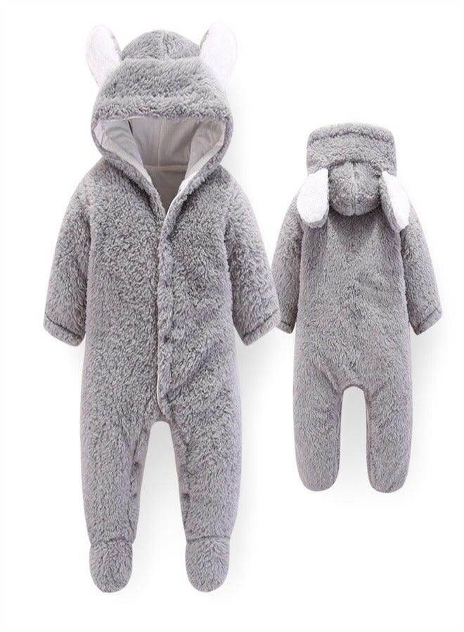 Loquat Squality Baby Outgoing Solid Color Bodysuit Grey - Image 3