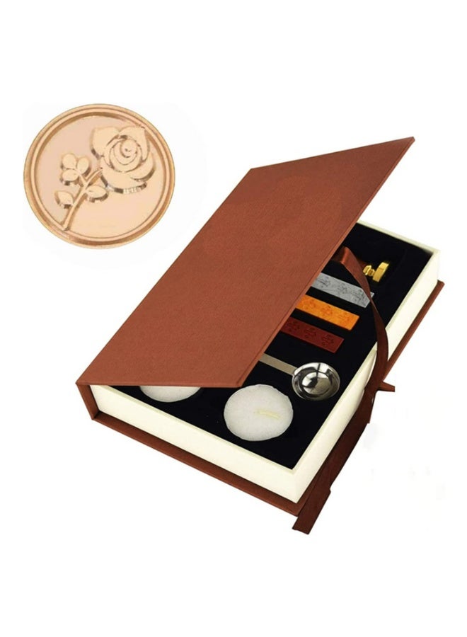 ختم طابع بختم الشمع، طابع كلاسيكي عتيق على الطراز القديم، مجموعة حروف أبجدية أولية بلون نحاسي، إبداعي ورومانسي. - Image 1