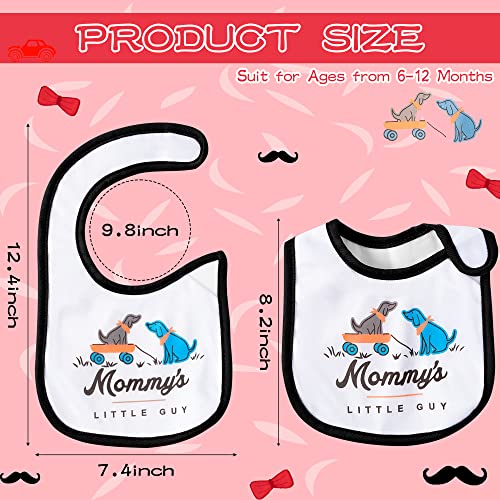 2ooya 7Pcs Cotton Waterproof Baby Bibs Adjustable Hook Loop Closure Infant Bib Unisex Black Red Newborn Babies Food Bibs Baby Keepsake Gift for Eating Teething Drooling Feeding（6-12 Months） - Image 2