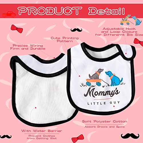 2ooya 7Pcs Cotton Waterproof Baby Bibs Adjustable Hook Loop Closure Infant Bib Unisex Black Red Newborn Babies Food Bibs Baby Keepsake Gift for Eating Teething Drooling Feeding（6-12 Months） - Image 3