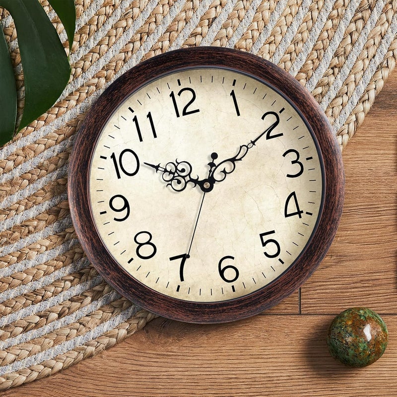 KECYET Wall Clock 14 Inch Vintage Wall Clocks Battery Operated Quartz Silent Non-Ticking Large Retro Rustic Style Decorative for Living Room, Home Office, Bedroom, Dining Room (Bronze) - Image 3