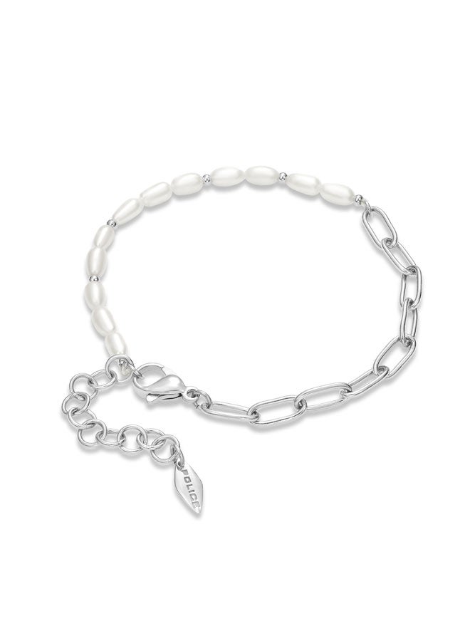 POLICE Ayara Bracelet for Women with Pearl Beads and Chain Linkssory - Image 3