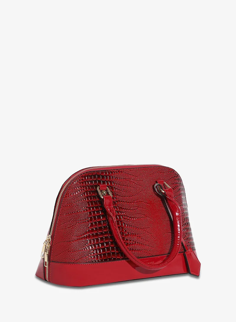 Croc Top Handle Handbag - Red