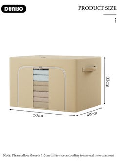 DUNISO 2 Pack Clothes Storage Bag,66L Foldable Clothing Storage Bins,Collapsible Storage Containers,Organizers Storage Containers,Space Saves Storage Box for Comforters, Blankets, Bedding,Toys, Books, Foldable with Sturdy Zipper, Beige  - Image 4
