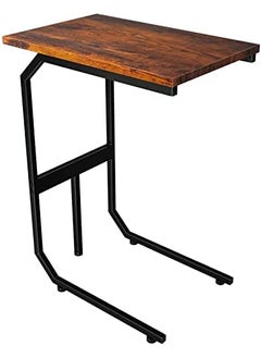 INDIAN DECOR 48178 Sofa End TableC Shaped Side Table for Small Spaces TV Tray Table with Metal Frame Couch Tables That Slide Under for Living Room Bedroom Office Black