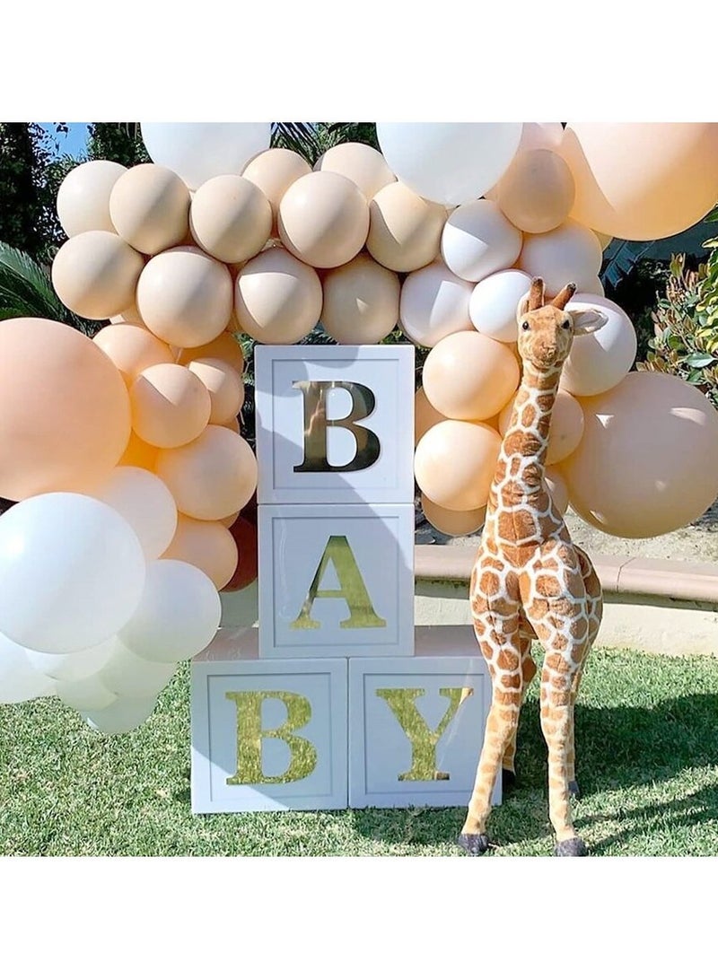 Baby Boxes with Letters for Baby Shower Hot stamping, 4 Balloon Boxes ,Baby Boxes for Baby Shower Decorations Balloon Boxes Clear Blocks for Birthday Party  - Image 3