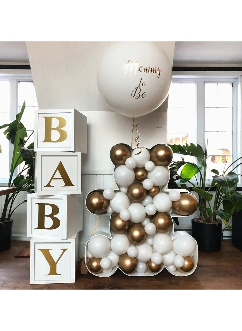 Baby Boxes with Letters for Baby Shower Hot stamping, 4 Balloon Boxes ,Baby Boxes for Baby Shower Decorations Balloon Boxes Clear Blocks for Birthday Party  - Image 5